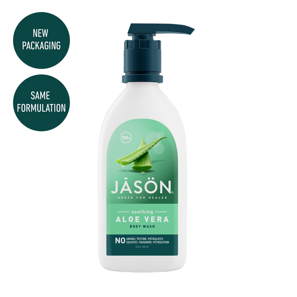 Jason Natural Products Aloe Vera Satin Shower Body Wash | 30 Oz (887 ml)