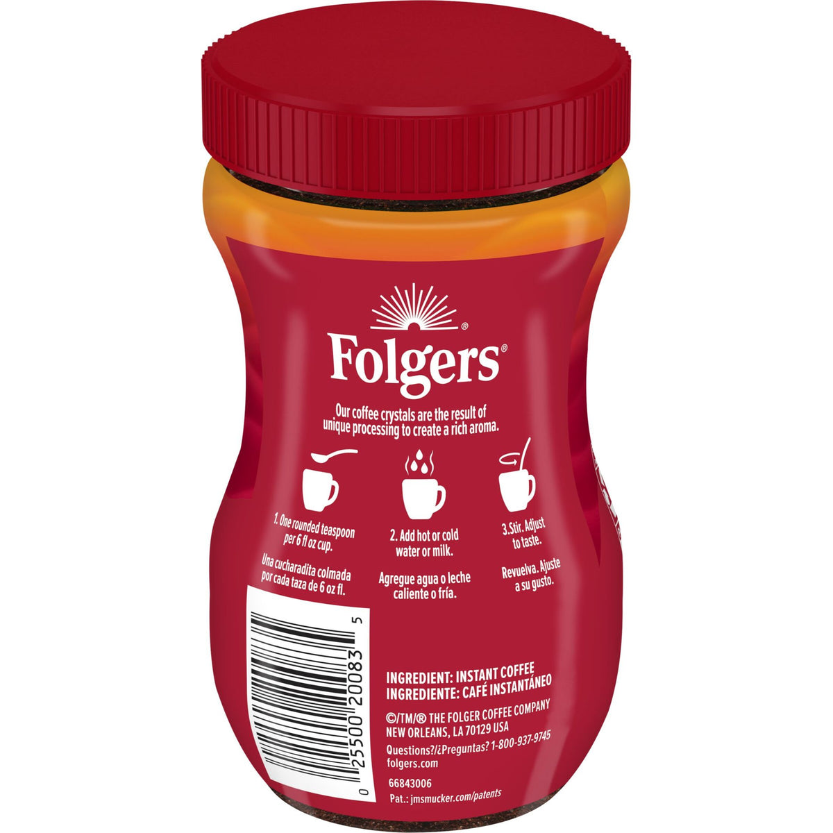 Folgers Instant Coffee Crystals | Classic Roast | 3 Oz (85 g)