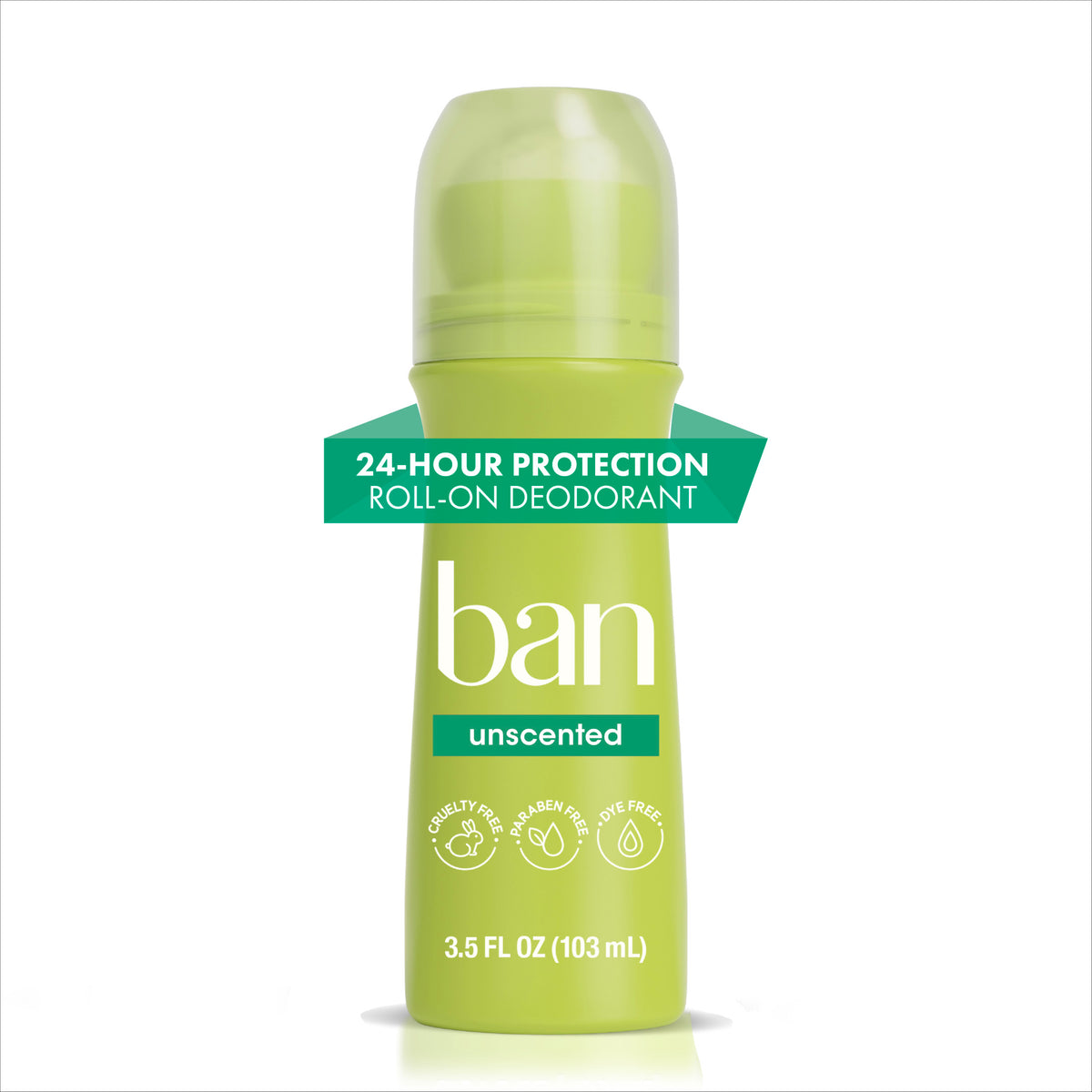 Ban Deodorant Roll-On Unscented | 3.5 Oz (103 ml)