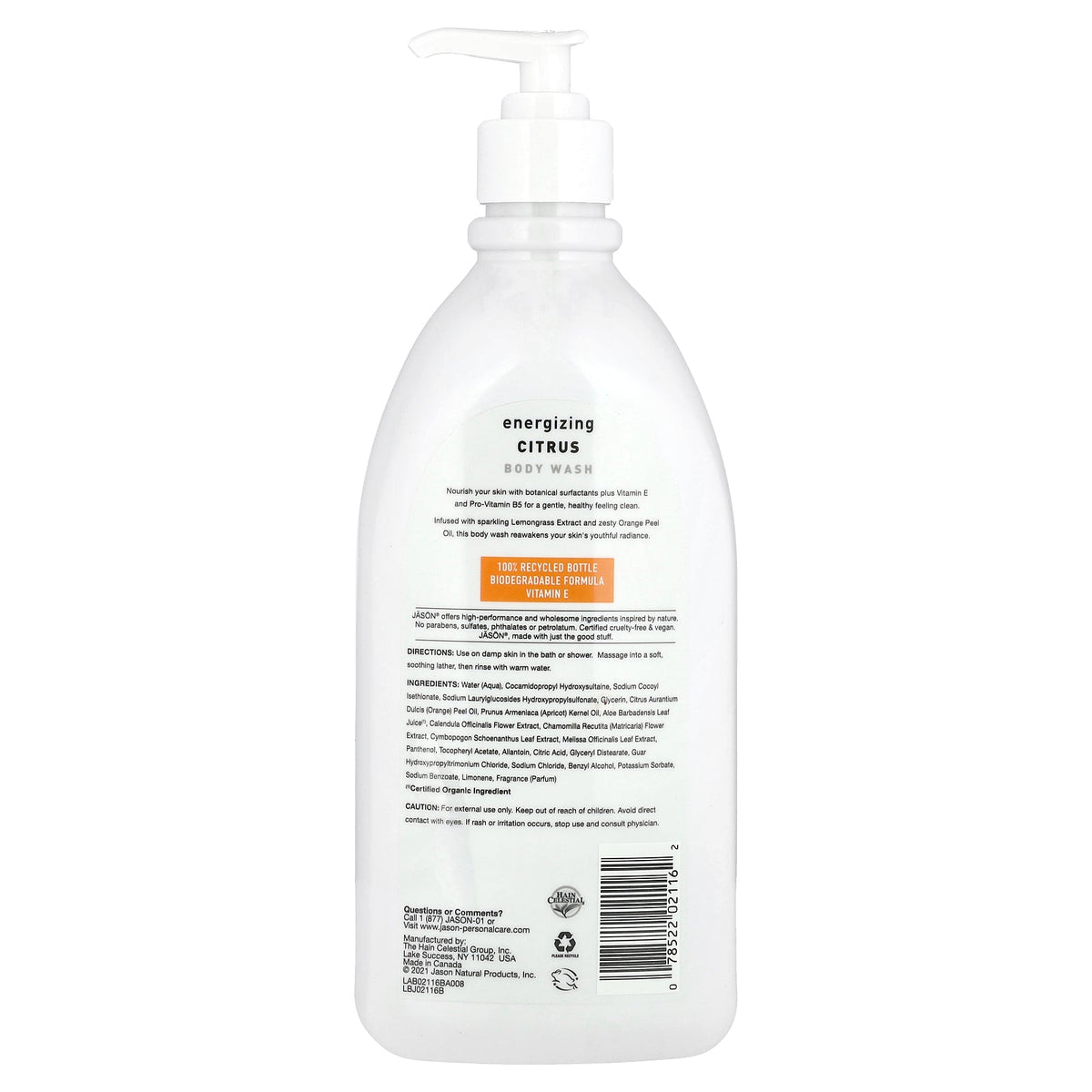 Jason Natural Cosmetics Citrus Body Wash | 30 Oz (887ml)
