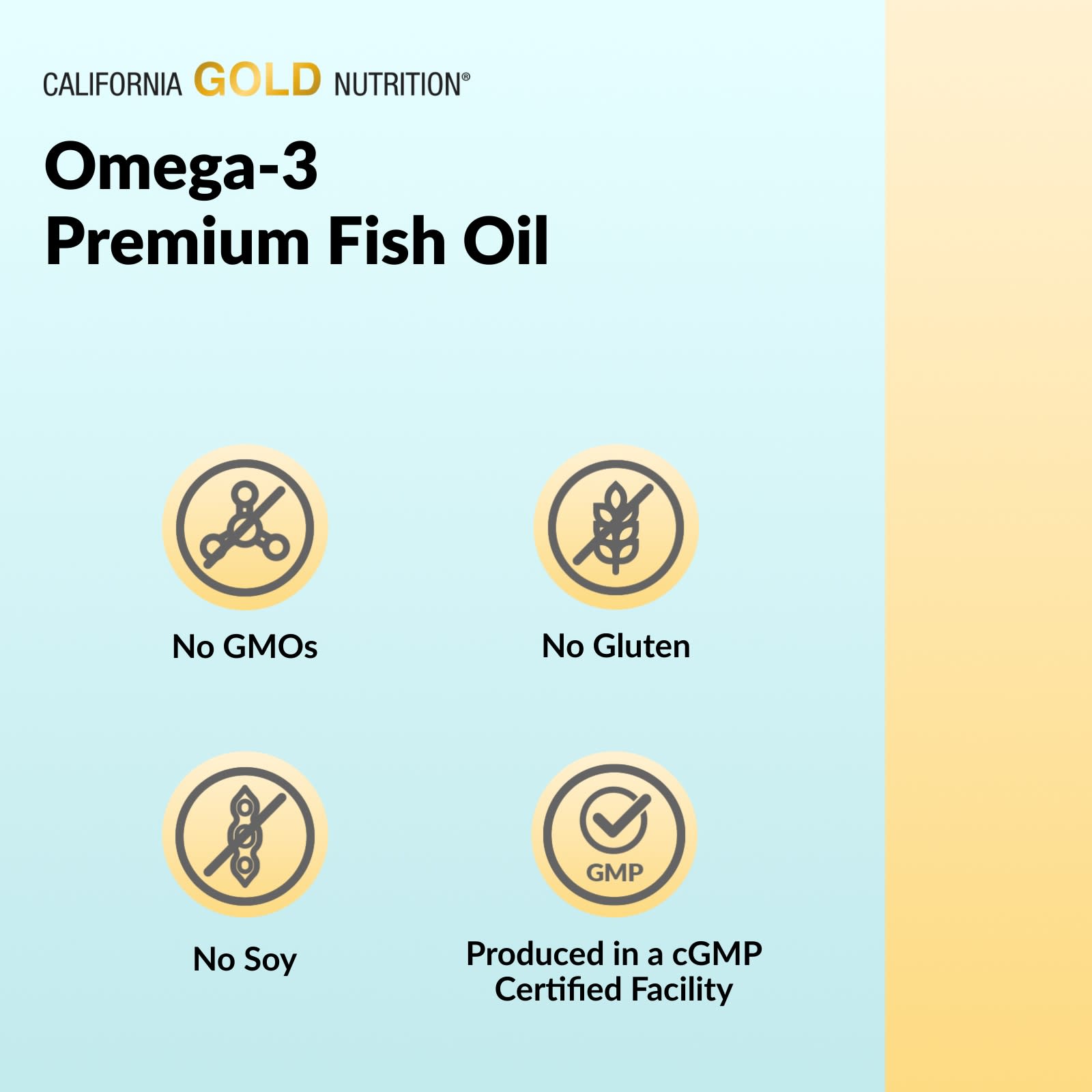 California Gold Nutrition Omega-3 Premium Fish Oil | 240 Fish Gelatin Softgels