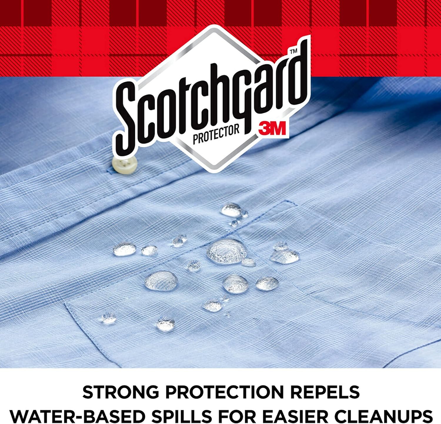 3M Scotchgard Fabric Water Shield – 13.5 oz Spray, its strong protection repels water-based spills for easy cleanup.