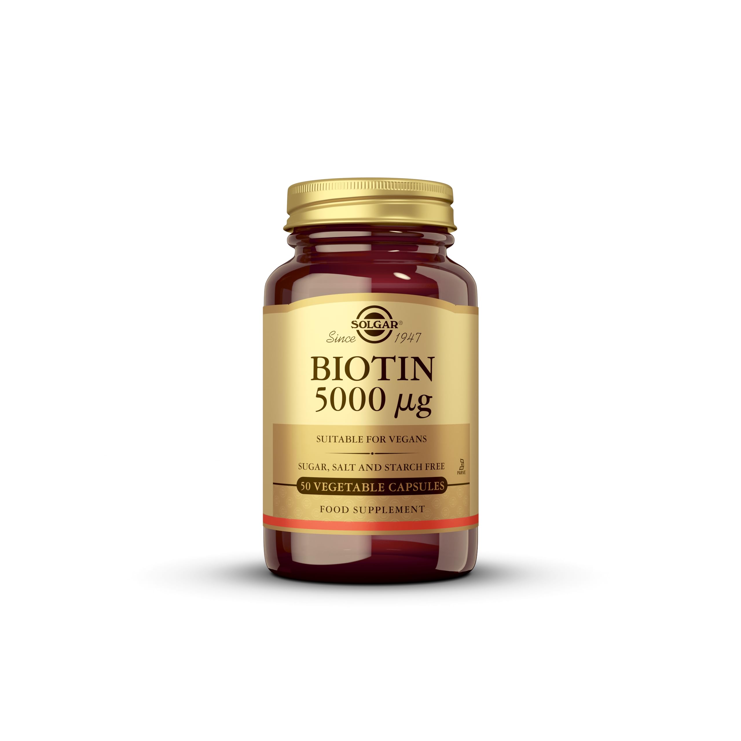 Solgar Biotin 5000 mcg | 50 Vegetable Capsules