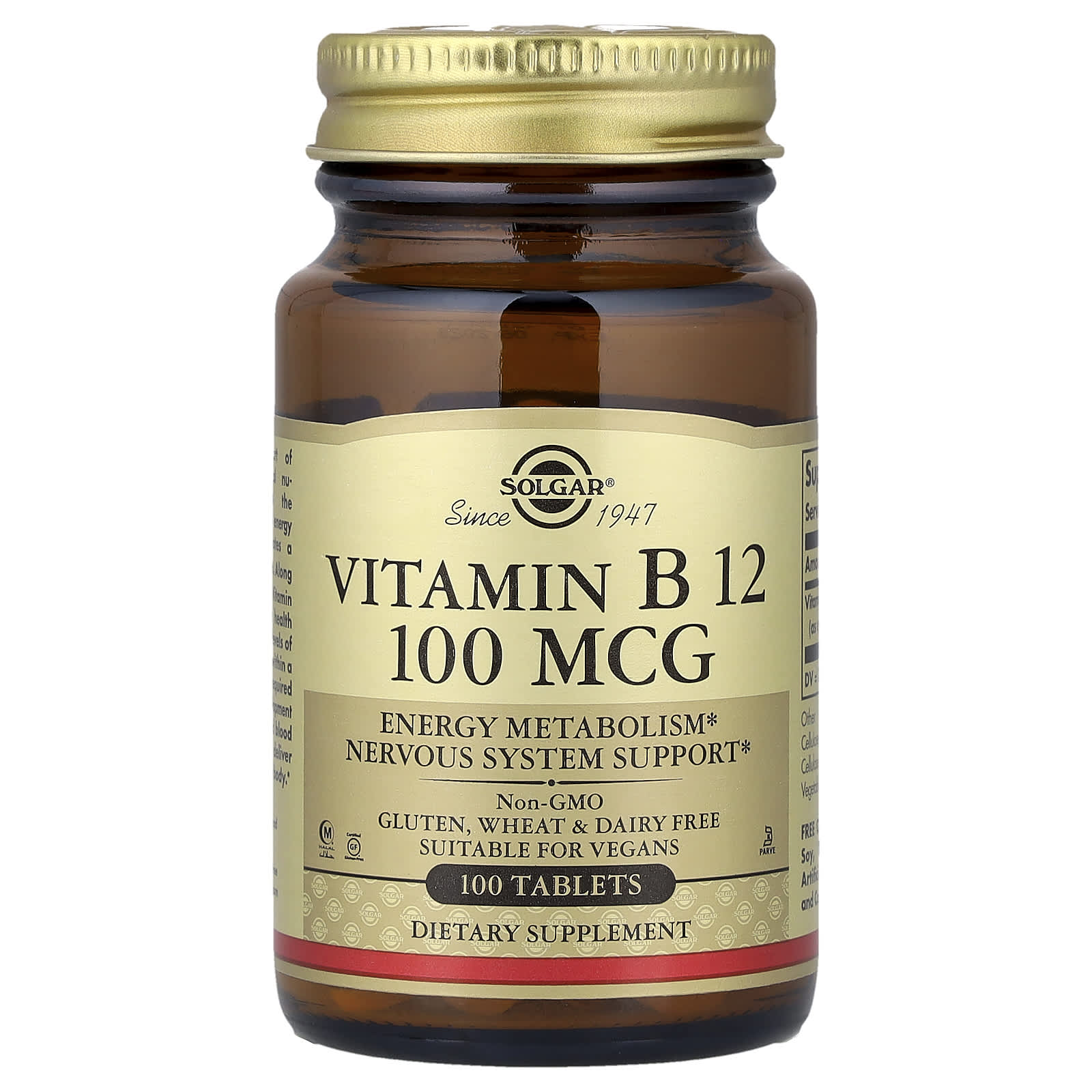 Solgar Vitamin 100 µg B12 | 100 Tablets