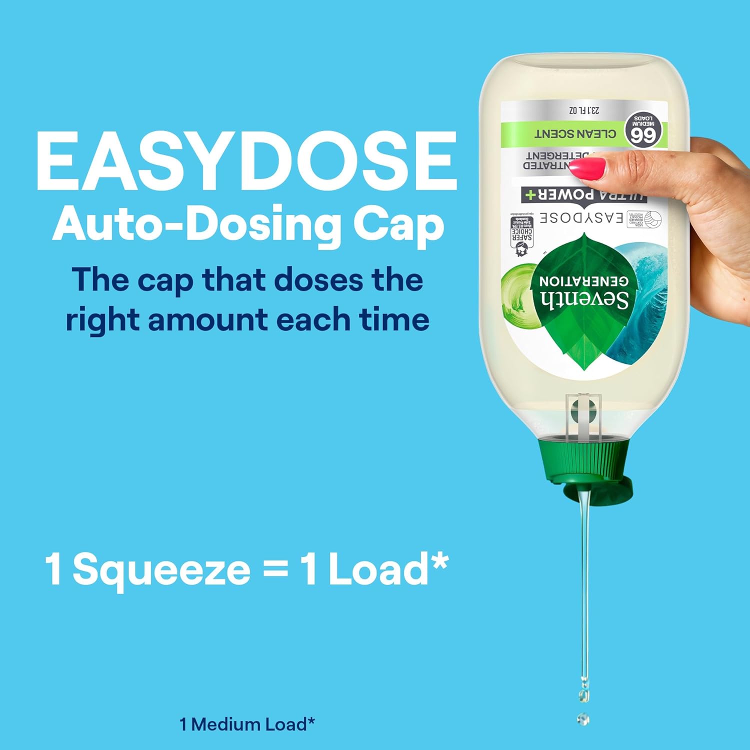 Seventh Generation EasyDose Ultra Power Plus Laundry Detergent | Clean Scent | 23.1 Oz (683 ml)