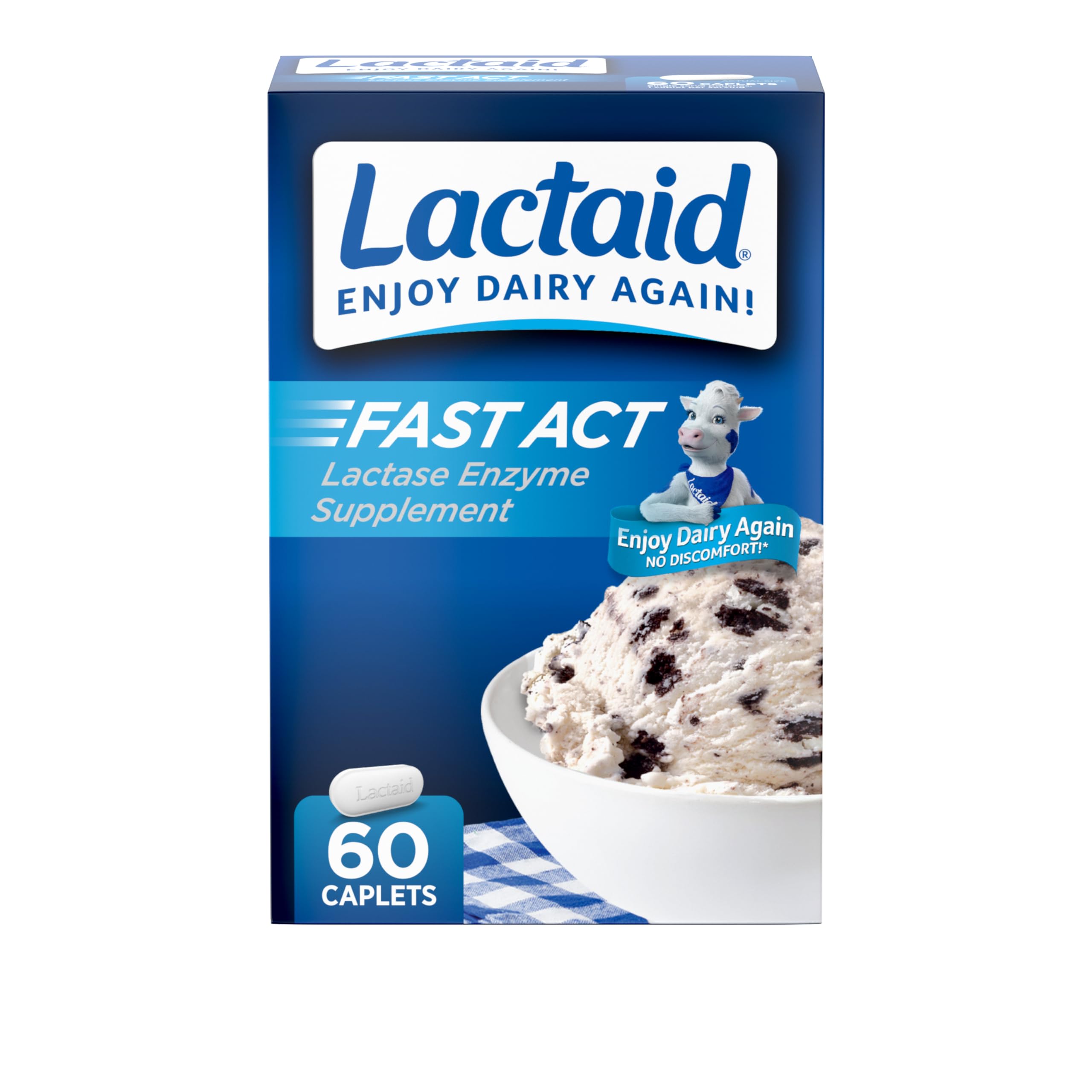 Lactaid Fast Act Lactose Enzyme Supplement | 60 Caplets