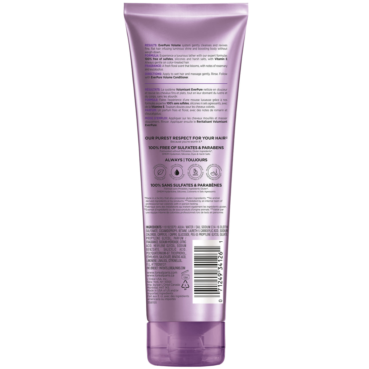 L'Oréal Paris EverPure Sulfate Free Volume Shampoo | 8.5 Oz (250 ml)