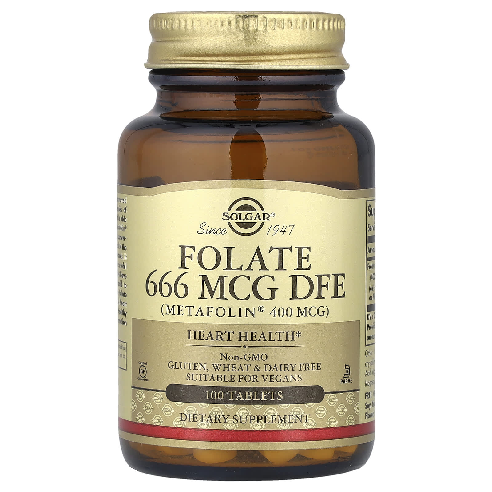 Solgar Folate (as Metafolin®) 400 µg | 100 Tablets