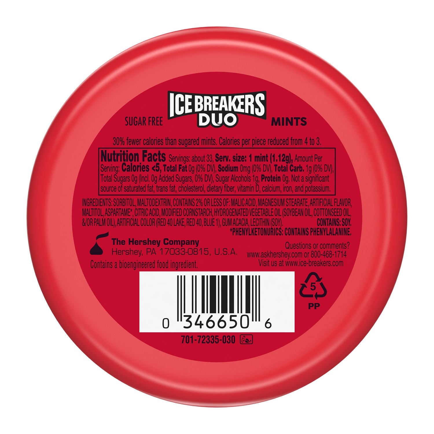 Ice Breakers Duo Fruit & Cool Strawberry Sugarfree Mints | 1.3 Oz (36 g)