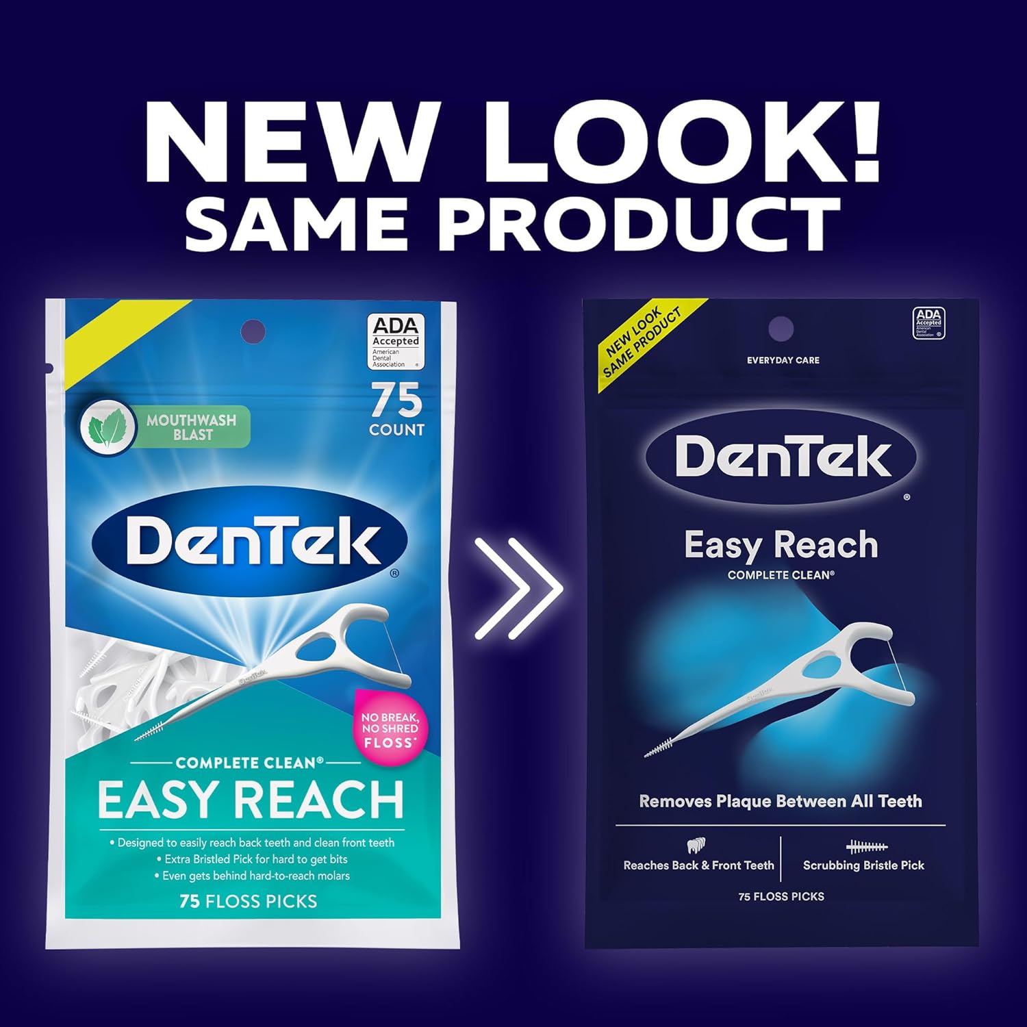 DenTek Complete Clean Easy Reach Floss Picks | 75 Count