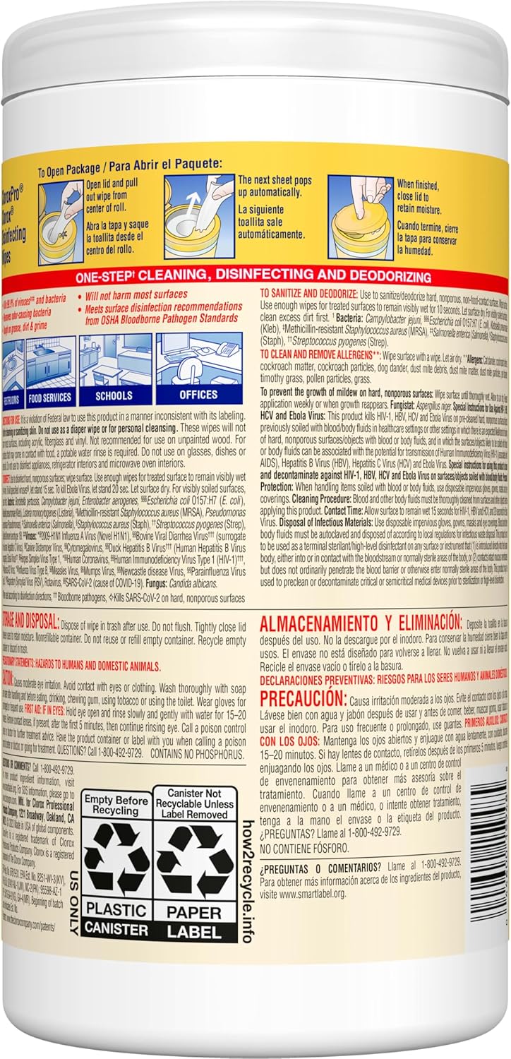 Clorox Disinfecting Wipes | Lemon Fresh | 75 Count