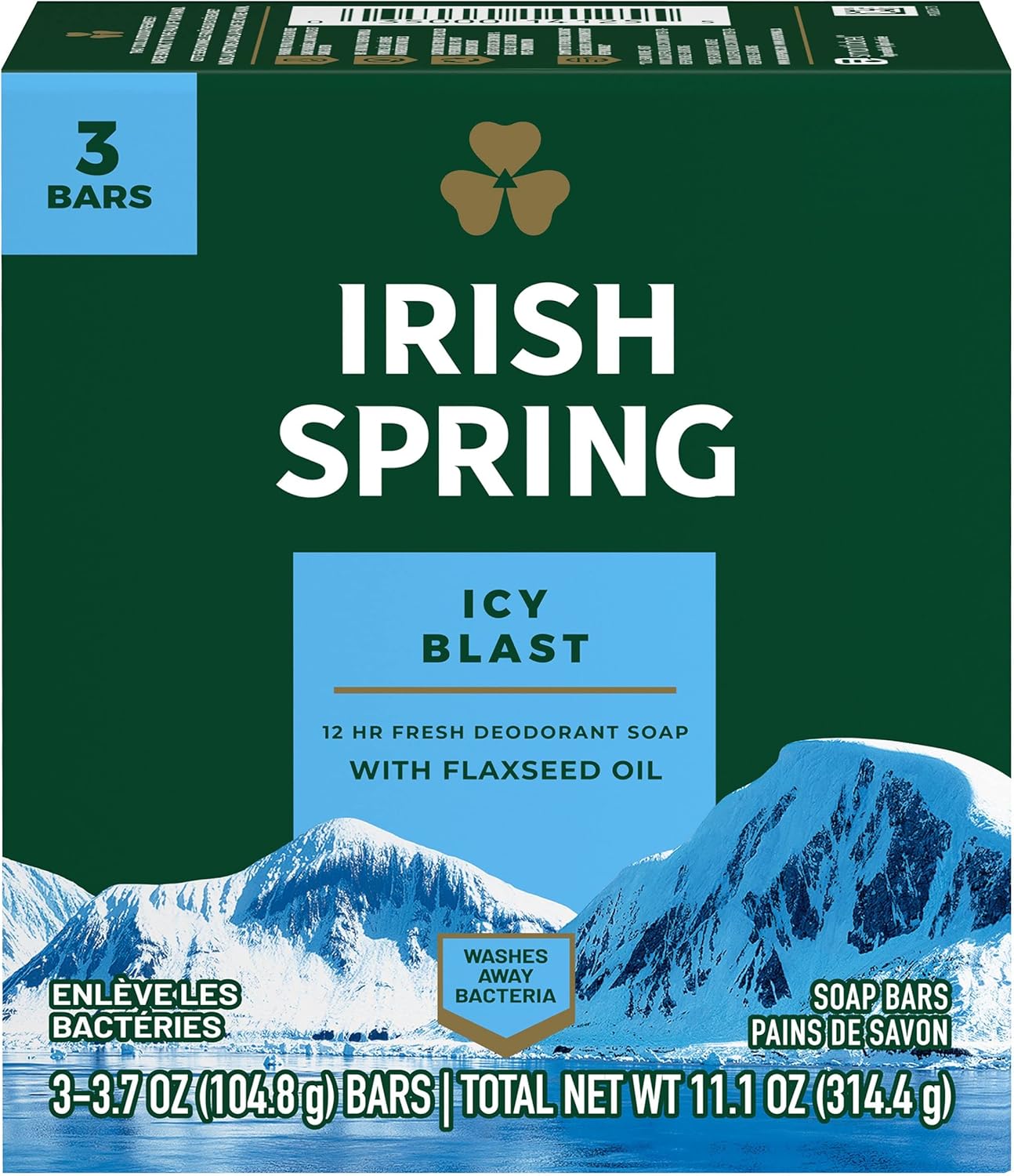 Irish Spring Icy Blast Soap 113 g | 3-Count Soap