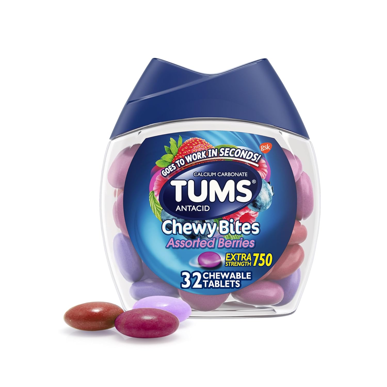 TUMS Chewy Bites | Assorted Berries | 32 Count