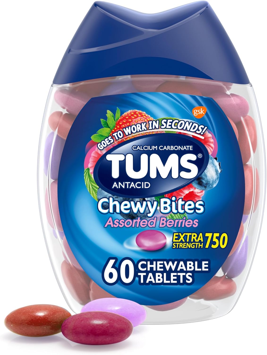 TUMS Chewy Bites | Assorted Berries | 60 Count
