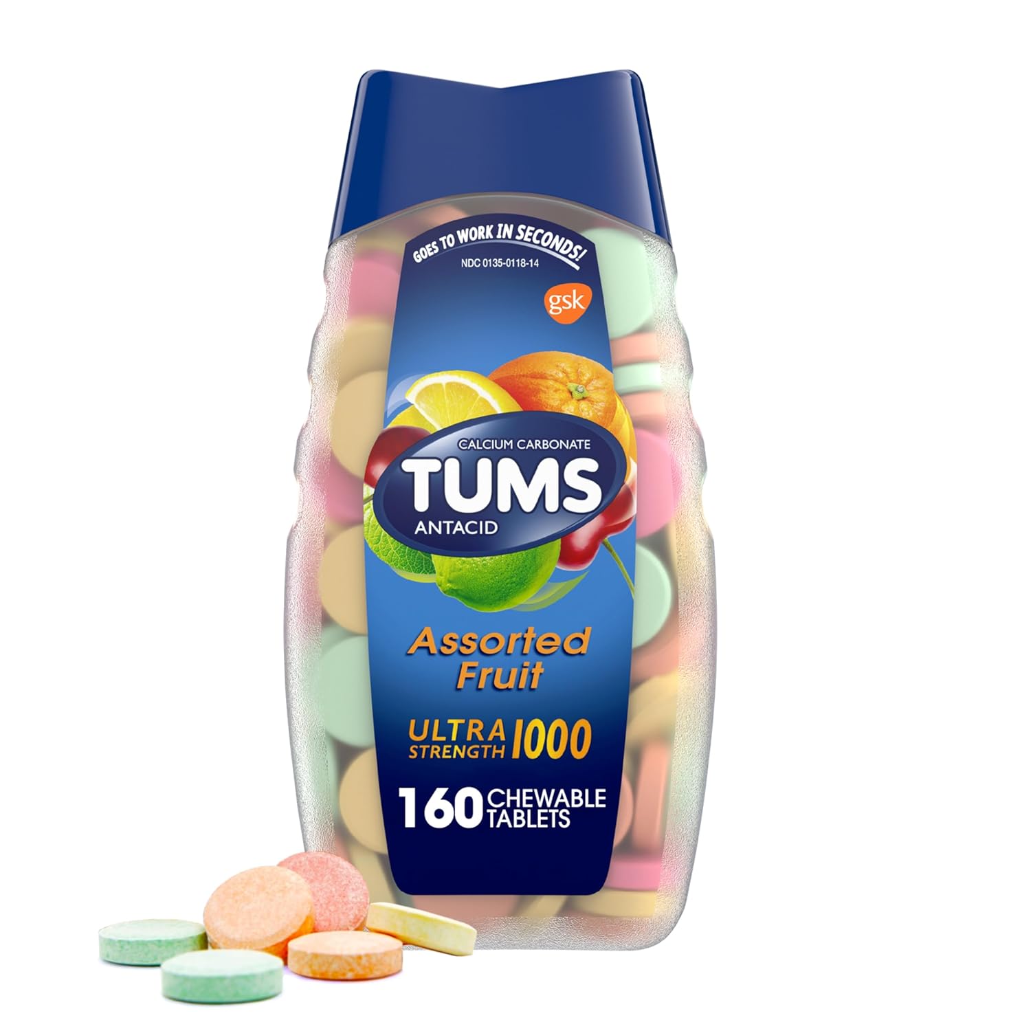 TUMS Ultra Strength Assorted Fruit | Pack of 160