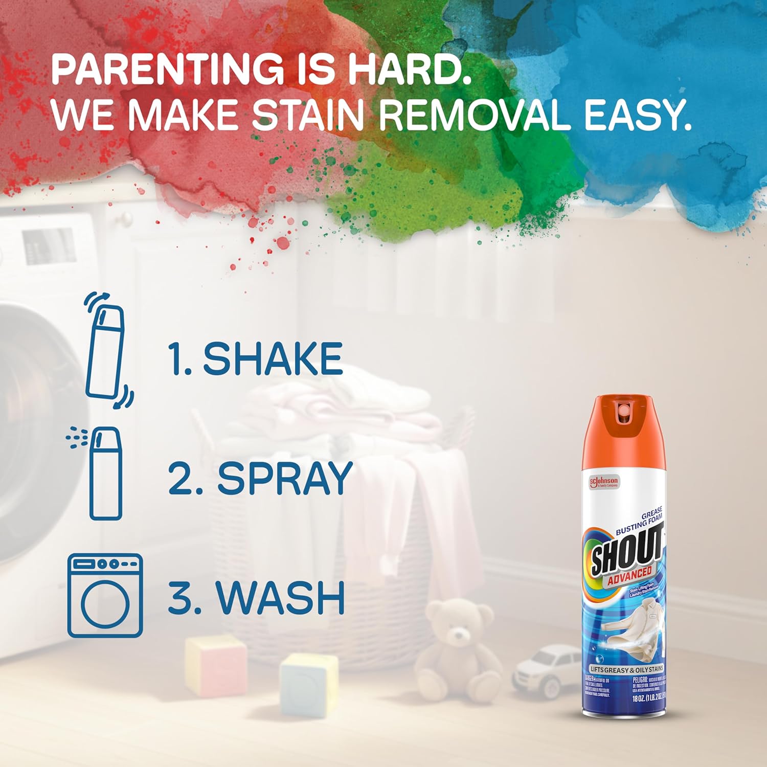 Shout Advanced Foam Aerosol | 18 Oz