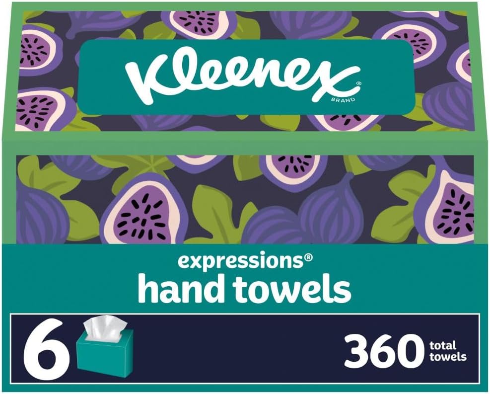 Kleenex Expressions Disposable Paper Hand Towels | 6 Boxes | 60 Hand Towels