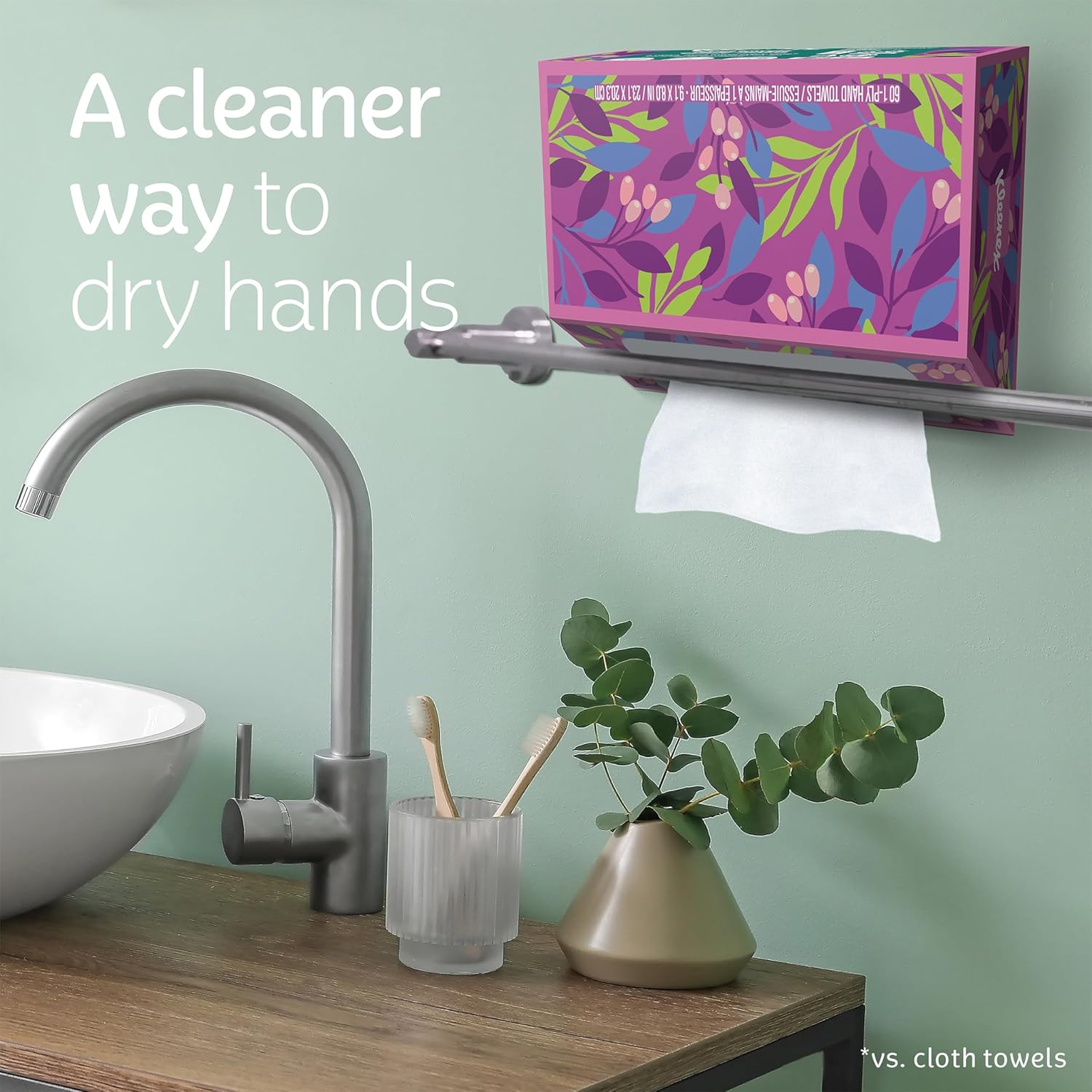 Kleenex Expressions Disposable Paper Hand Towels | 6 Boxes | 60 Hand Towels