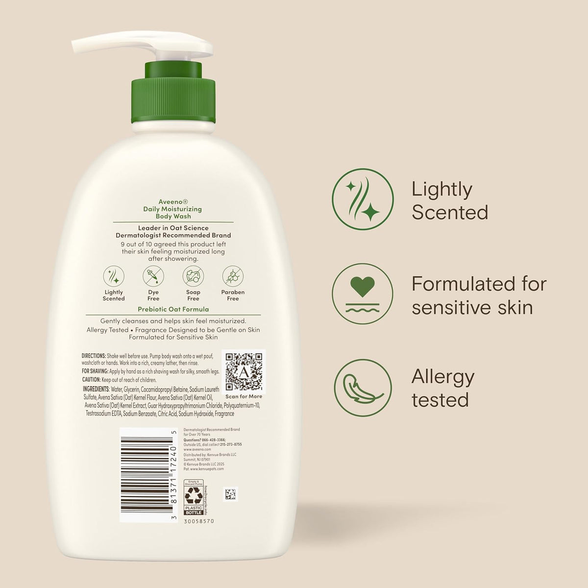 Aveeno Daily Moisturizing Body Wash | 33 Oz (975 ml)
