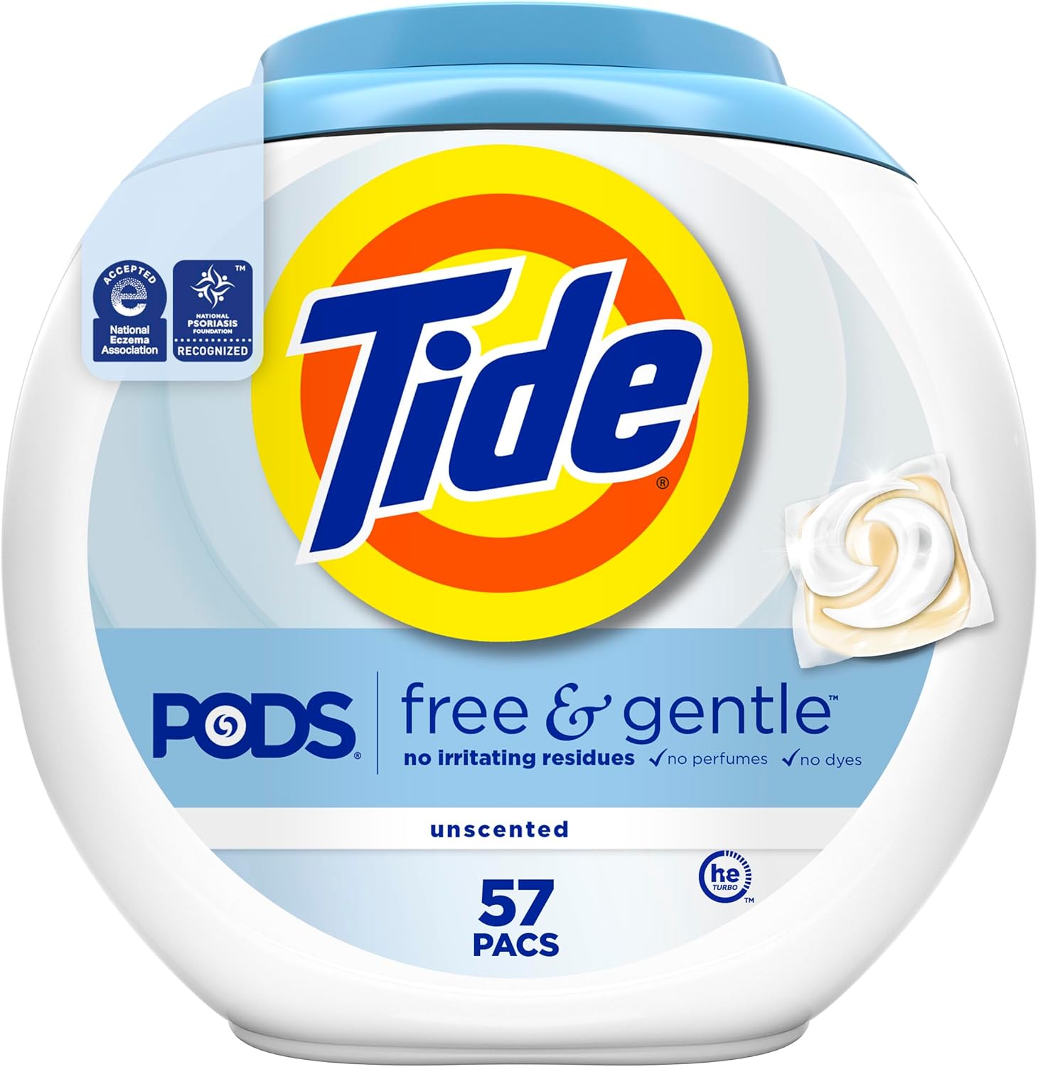 Tide PODS Free & Gentle Liquid Laundry Detergent Pacs | 57 Pacs