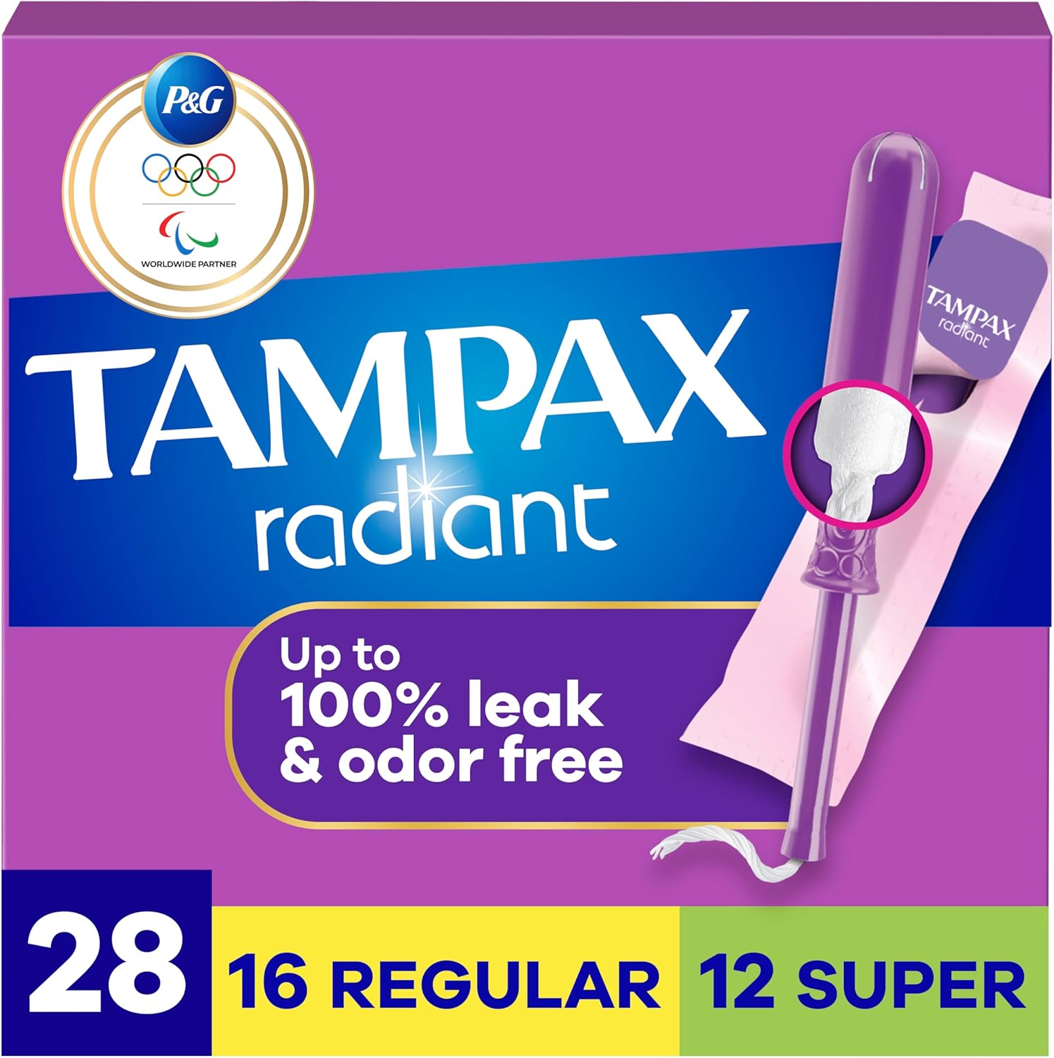 Tampax Radiant | Regular/Super | 28 Count