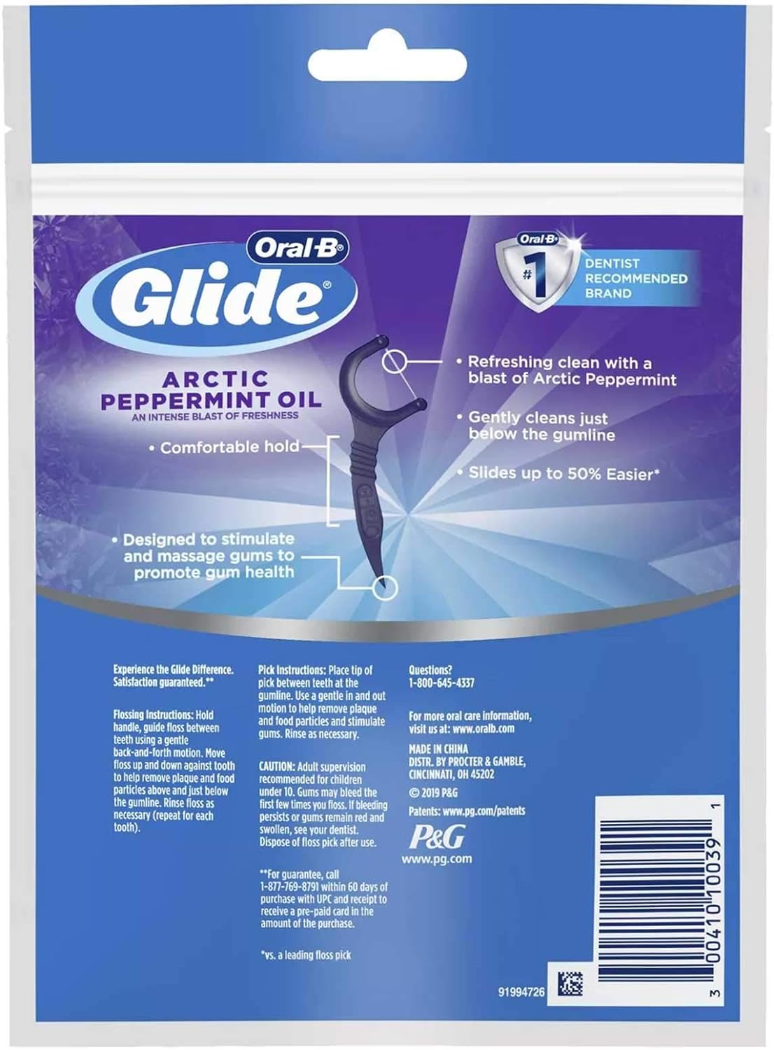 Oral-B Glide 3D White Floss Picks Radiant Mint | 75CT | Pack of 6