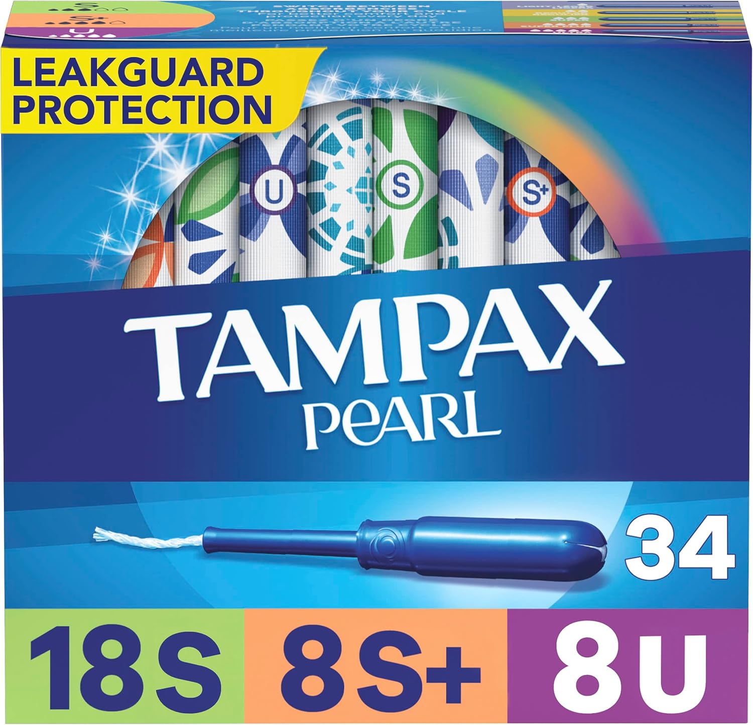 Tampax Pearl | Super/Super Plus/Ultra | 34 Count | Pack of 3