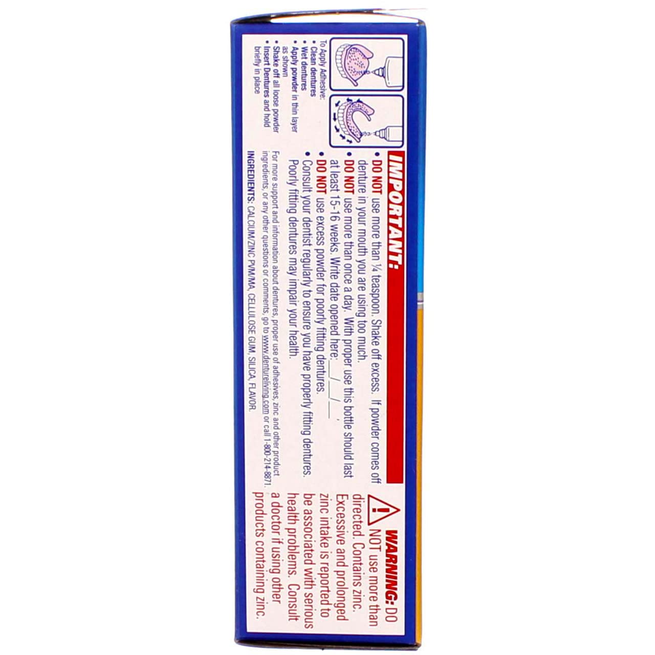 Fixodent adhesive denture powder