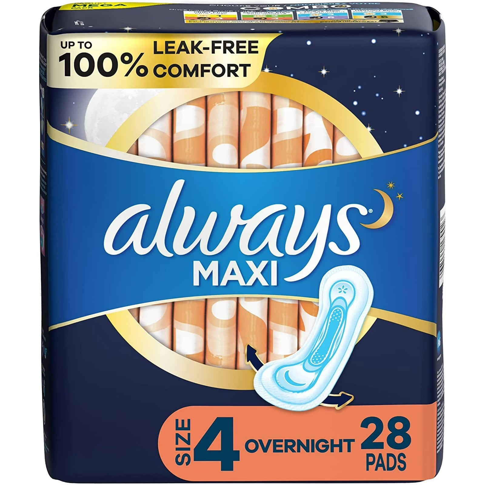Always Maxi Overnight | Size 4 | Overnight | 28 Count