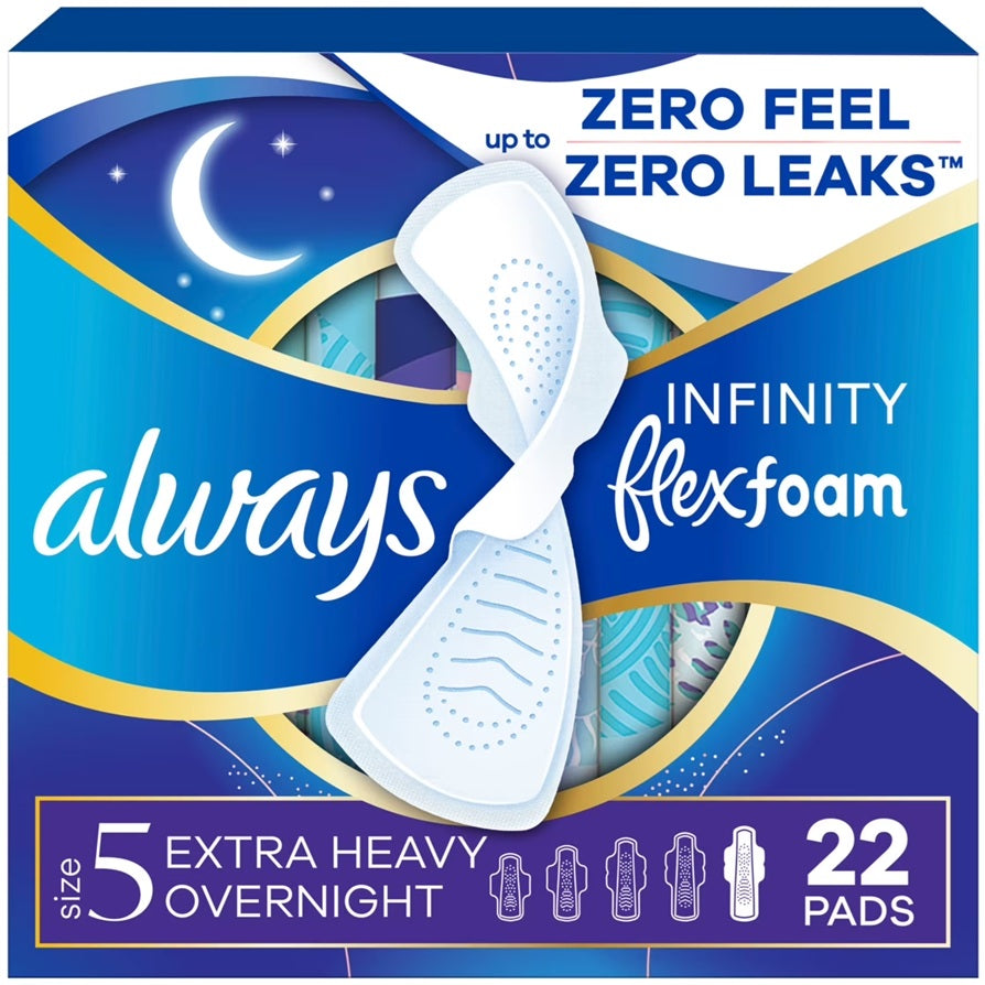 Always Infinity FlexFoam Pads – Extra Heavy Overnight | Size 5