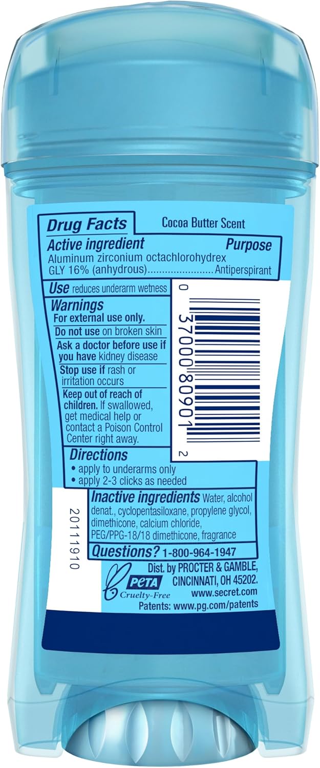 Secret Fresh Clear Gel | Cocoa Butter | 2.6Oz