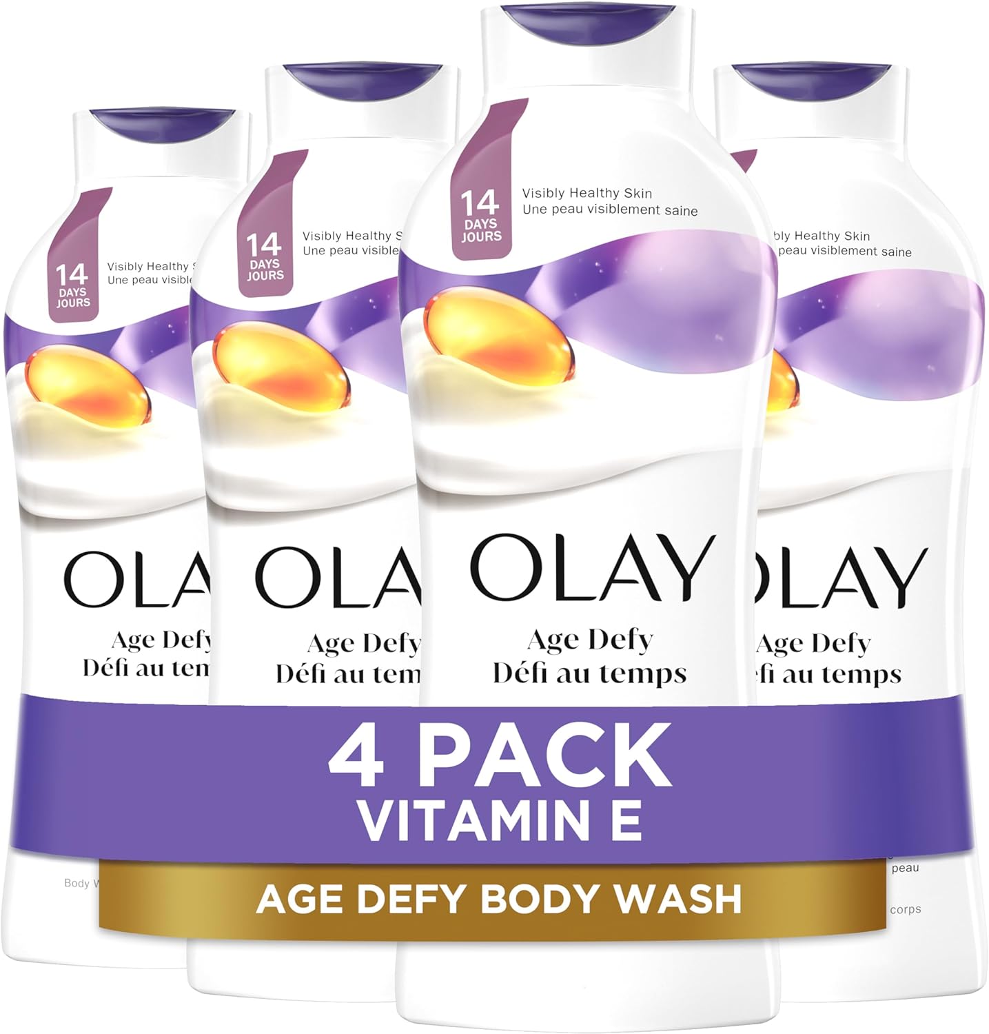 Olay Age Defying Body Wash with Vitamin E | 22 Oz | Pack of 4