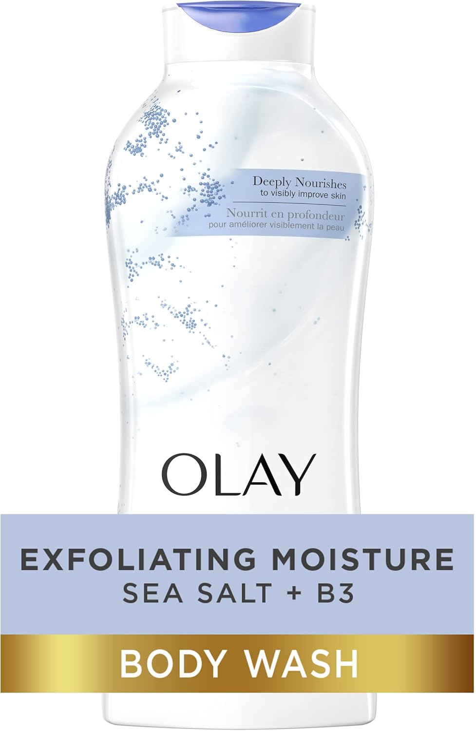 Olay Daily Exfoliating with Sea Salts Body Wash | 22 Oz | Pack of 4