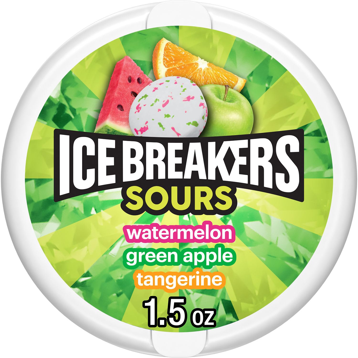 Ice Breakers Sours | Watermelon, Green Apple and Tangerine | 1.5 Oz (42 g)