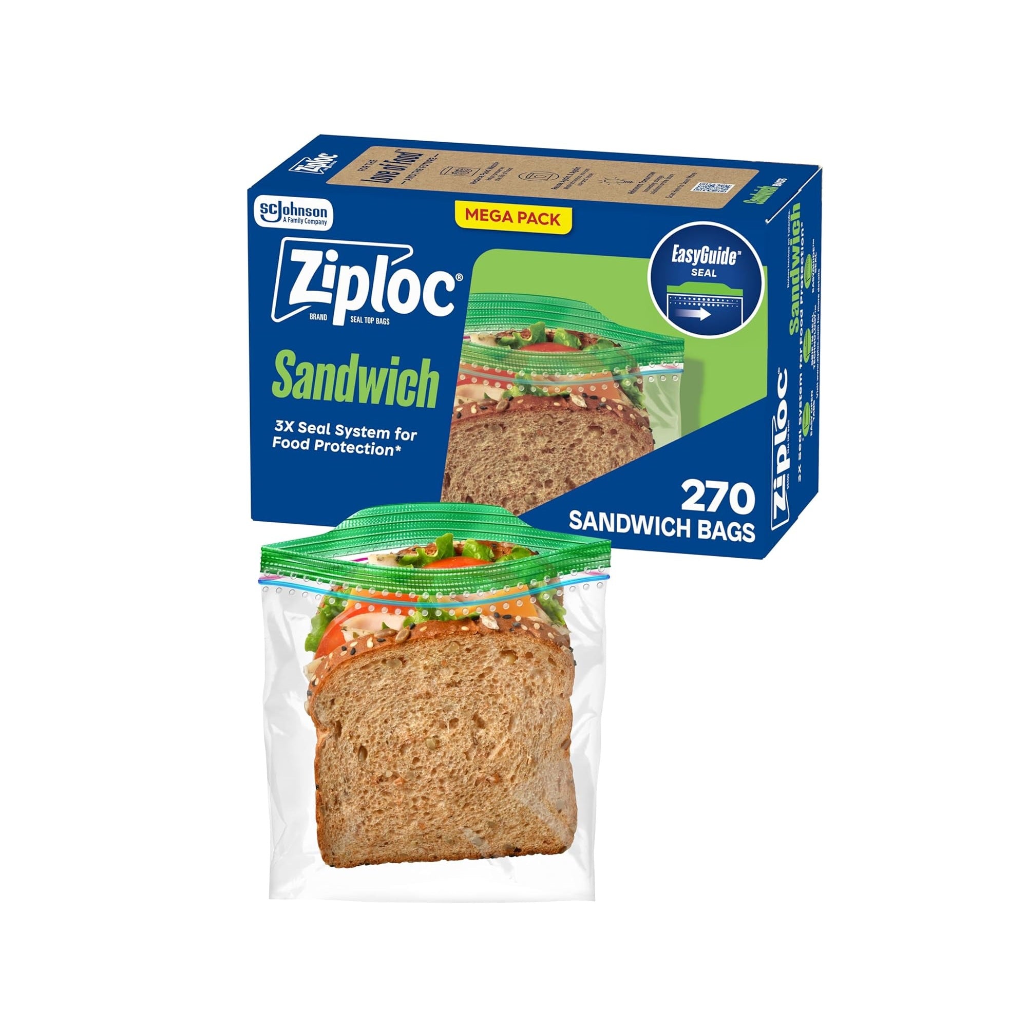 Ziploc Sandwich Bags, 270 Bags
