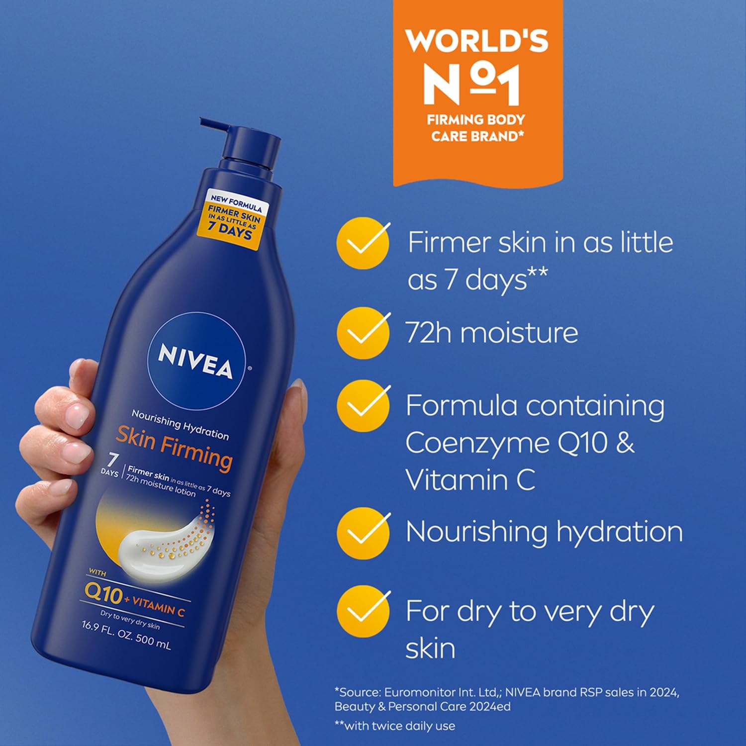 Nivea Nourishing Skin Firming Body Lotion, 16.9 Oz (500 ml)