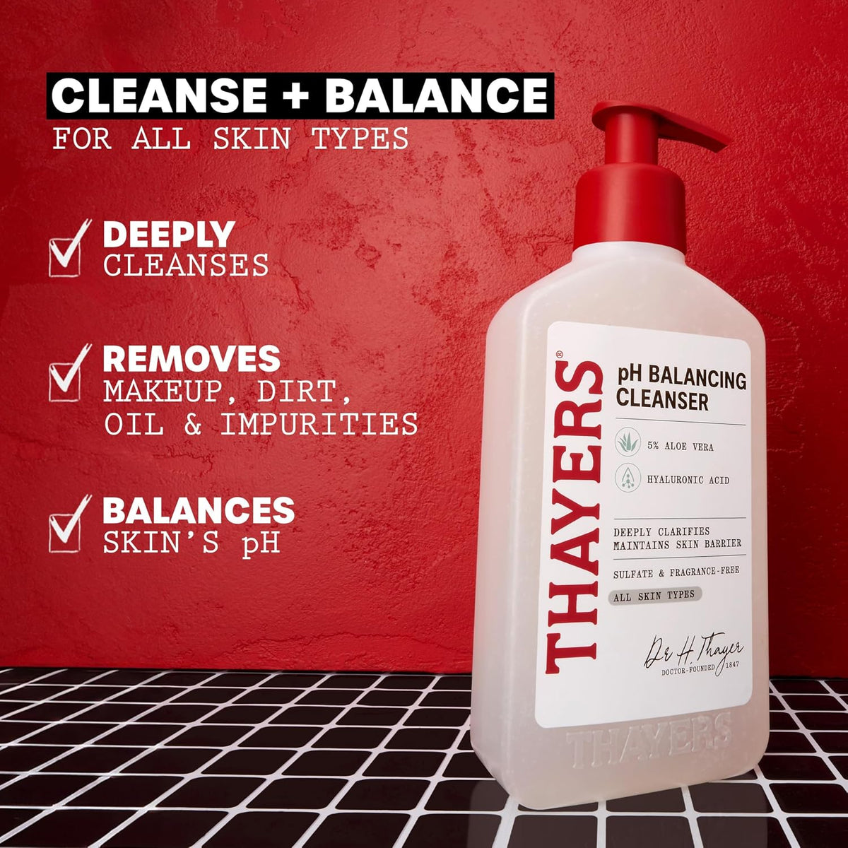 Thayers pH Balancing Daily Cleanser - Face Wash with Aloe Vera | 8 Oz (237 ml)