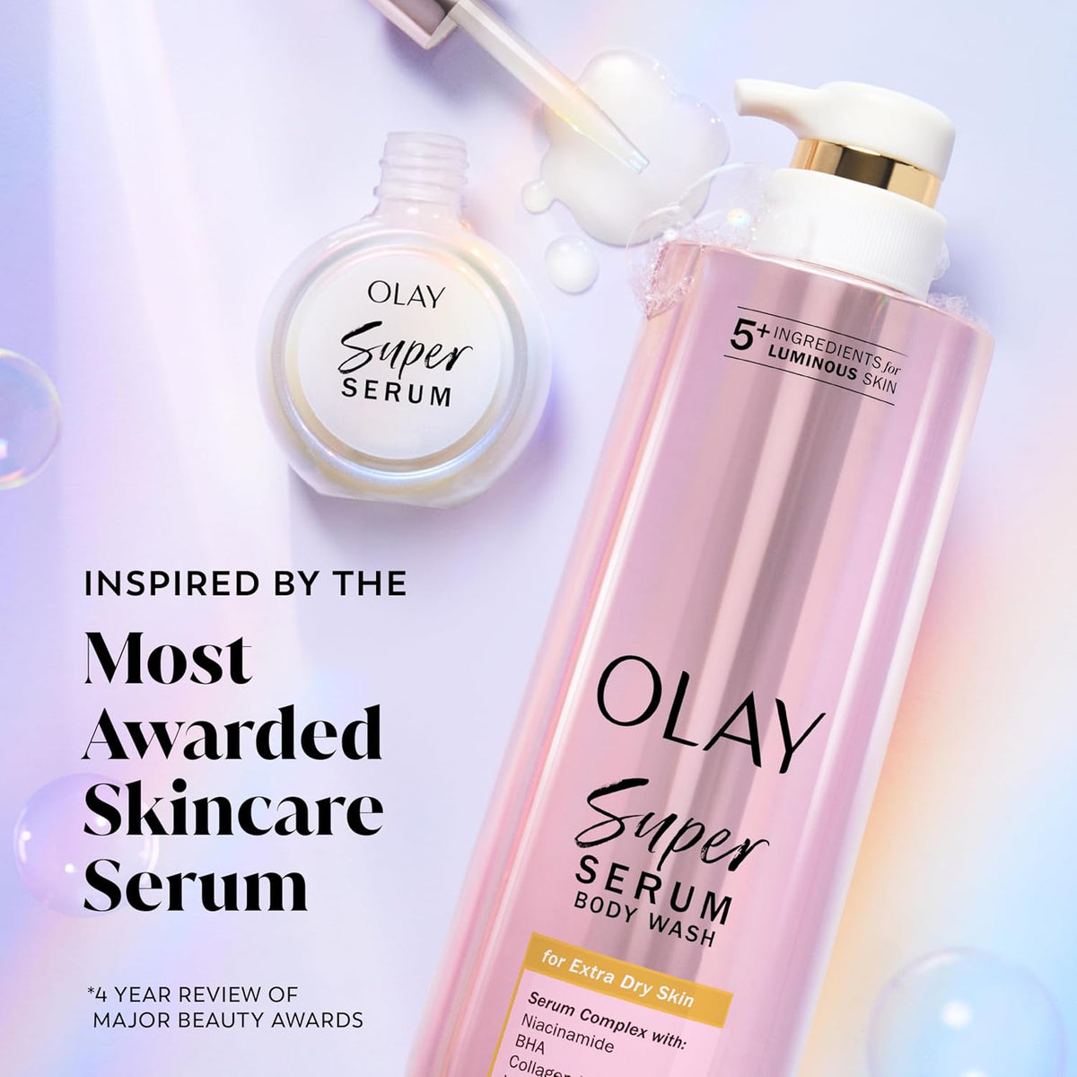 Olay Super Serum Body Wash for Extra Dry Skin | 20 Oz (591 ml)
