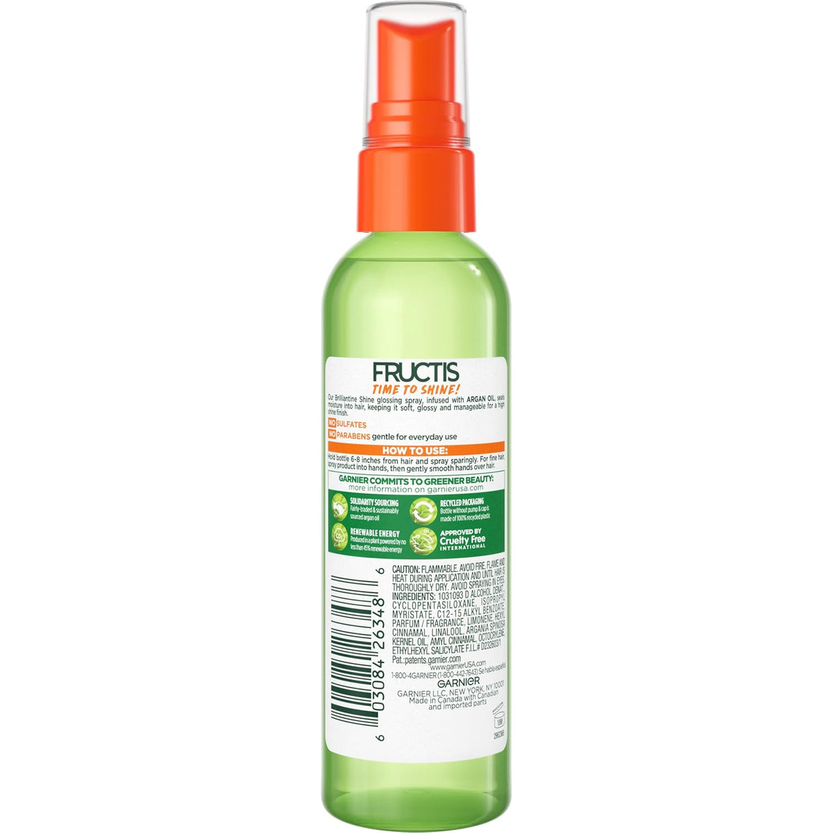 Garnier Fructis Brilliantine Shine Glossing Spray | 3 Oz (89 ml)
