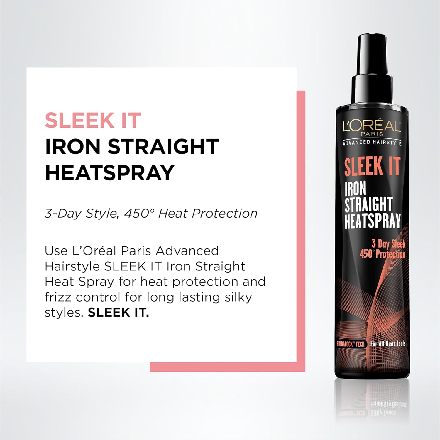 L'Oréal Paris Advanced Hairstyle SLEEK IT Iron Straight Heatspray | 5.7 Oz (169 ml)