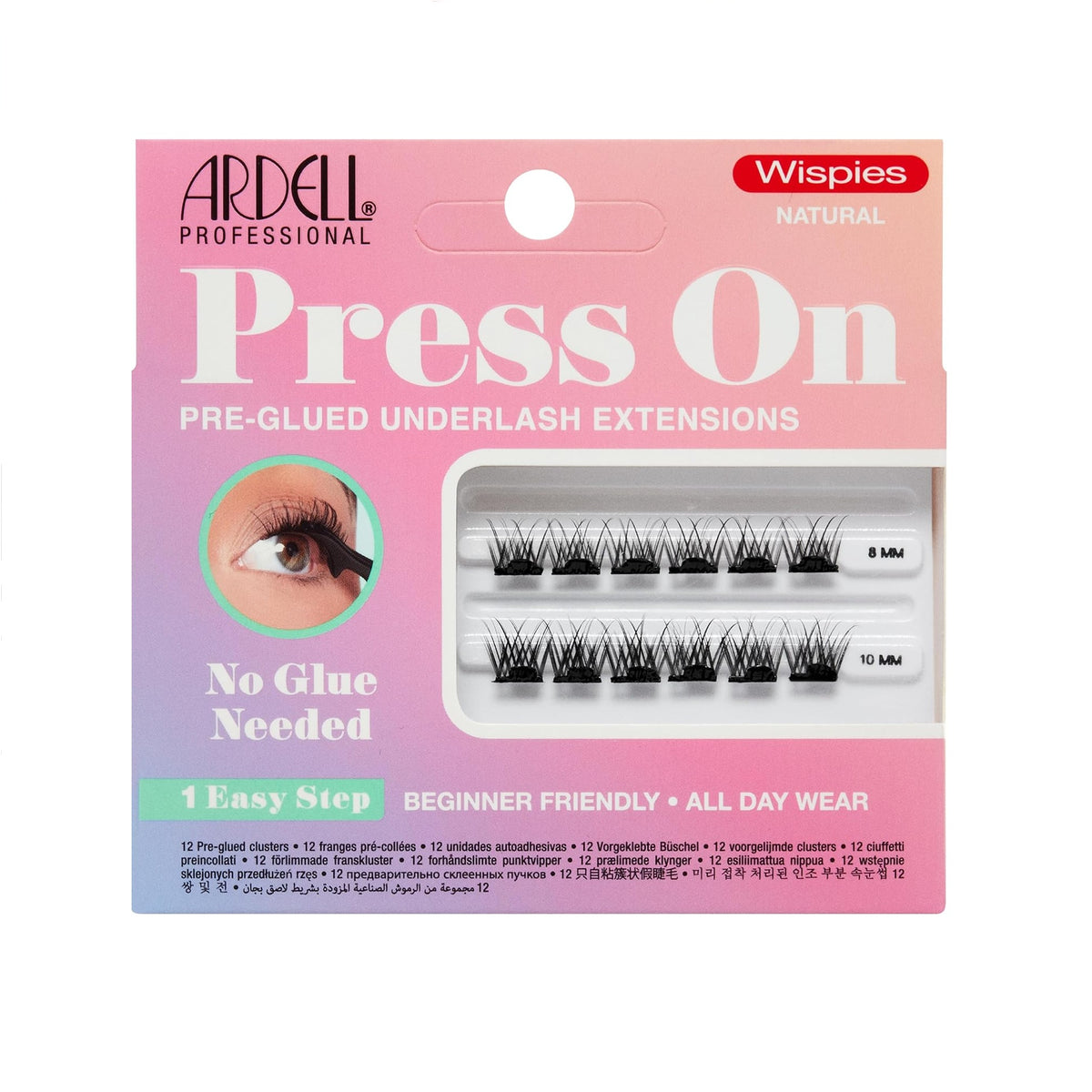 Ardell Press On Pre-Glued Underlash Extensions | Wispies Natural | 12 Lash Clusters