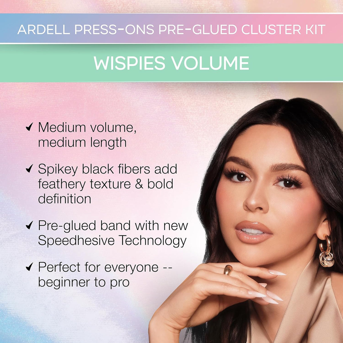 Ardell Press On Pre-Glued Underlash Extensions | Wispies Volume | 30 Lash Clusters