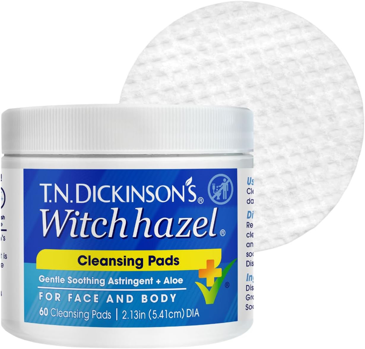 T.N. Dickinson's Witch Hazel Cleansing Pads | 60 count