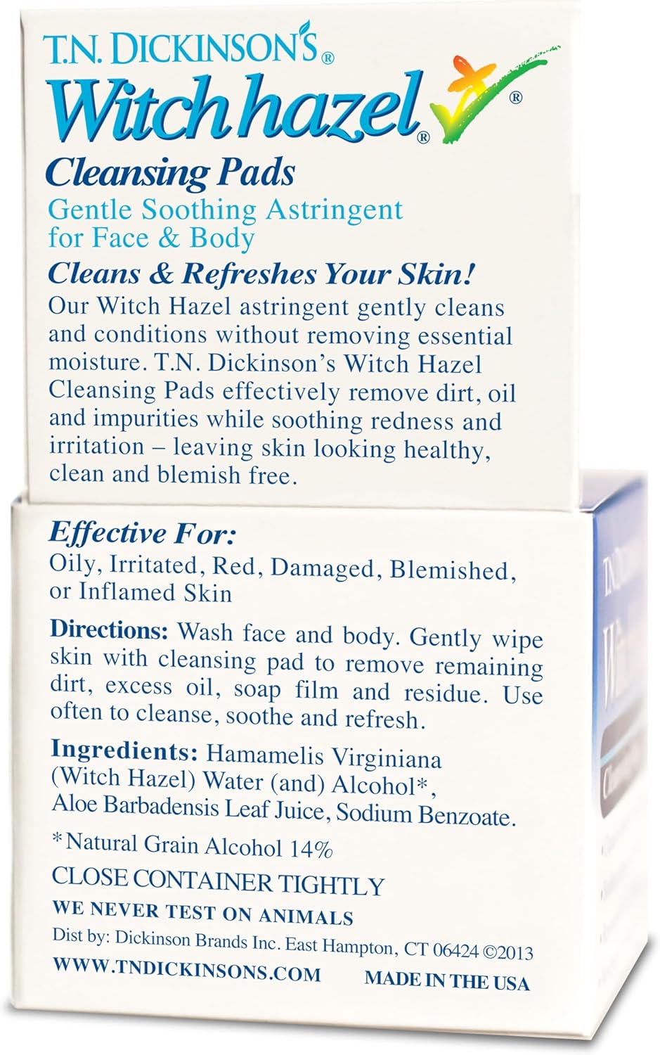 T.N. Dickinson's Witch Hazel Cleansing Pads | 60 count