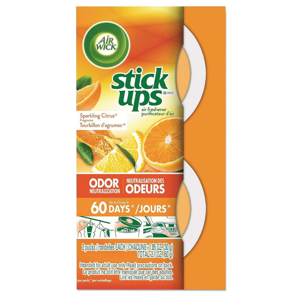 Packet of Air wick stick ups air freshener is sparkling citrus scent - odor neutralization for 60 days