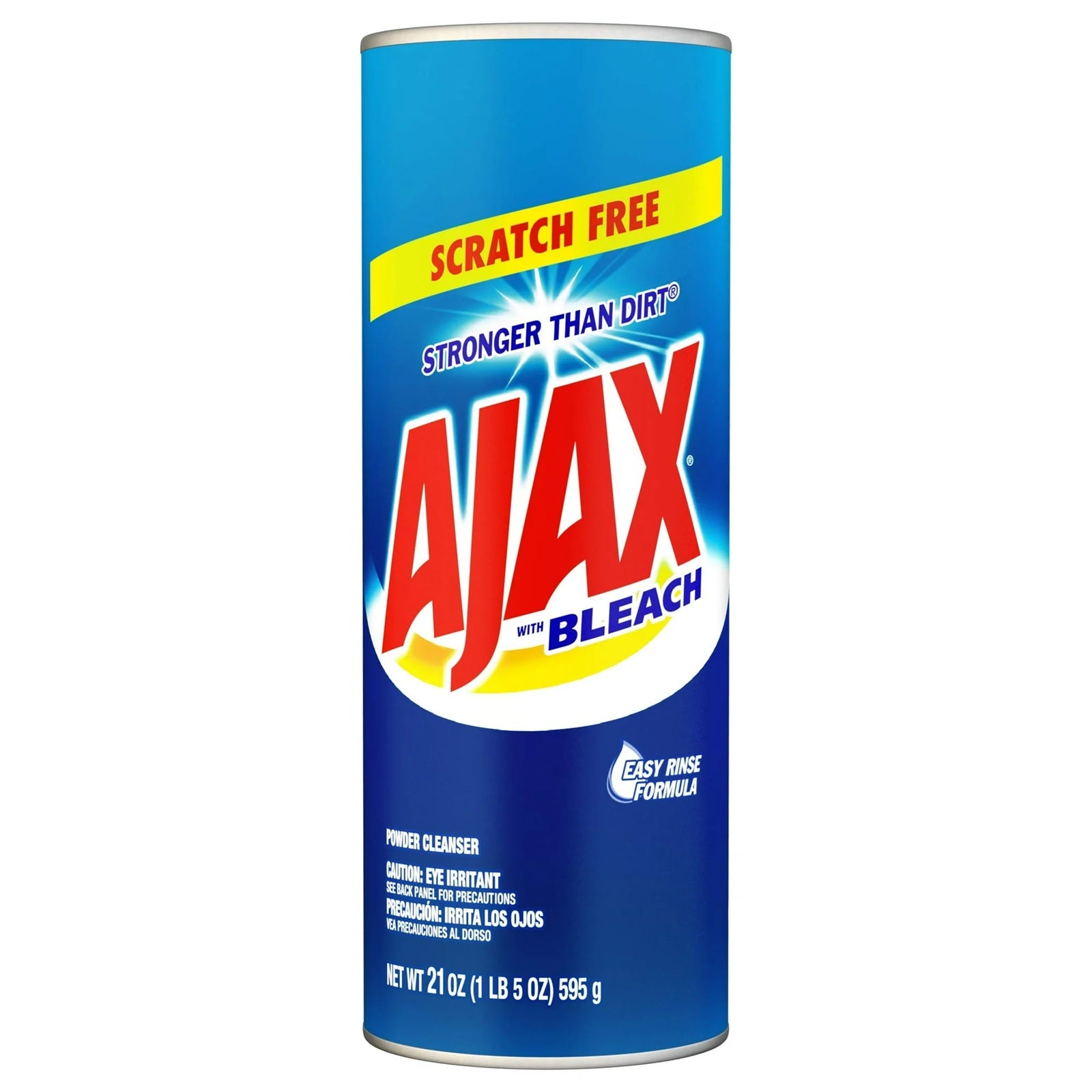 Ajax with bleach is a scratch-free powder cleanser, easy rinse formula which is stronger than dirt.