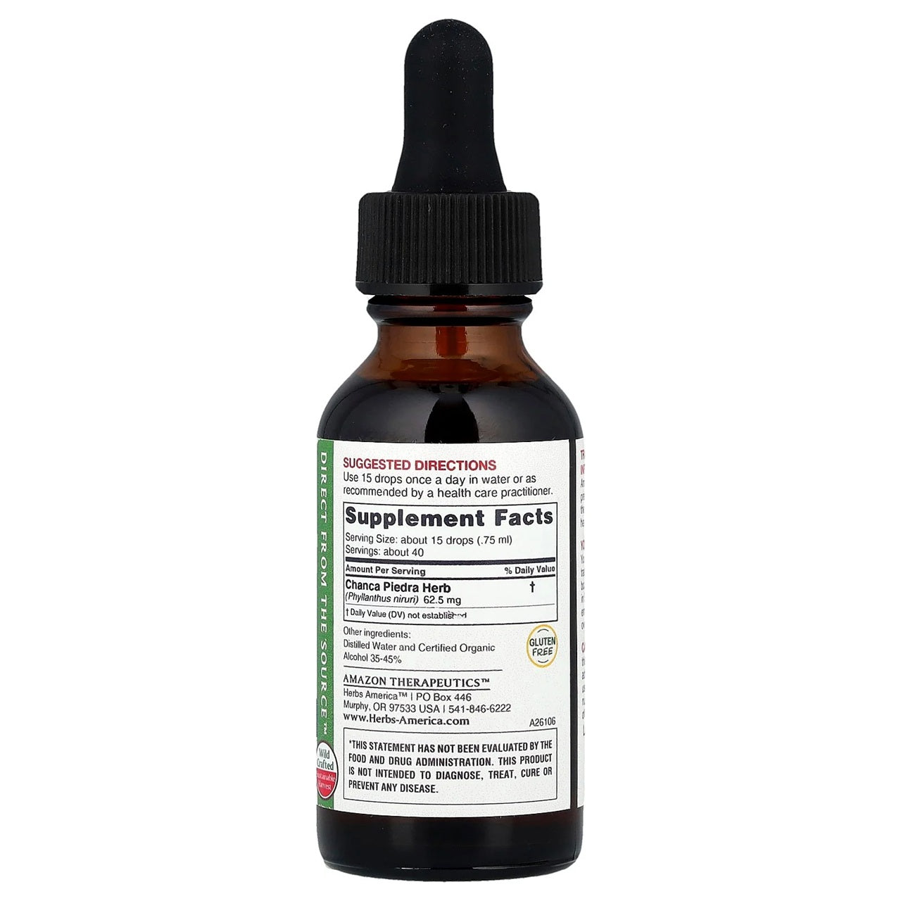 Bottle of Amazon Therapeutics Laboratories supplement with dropper