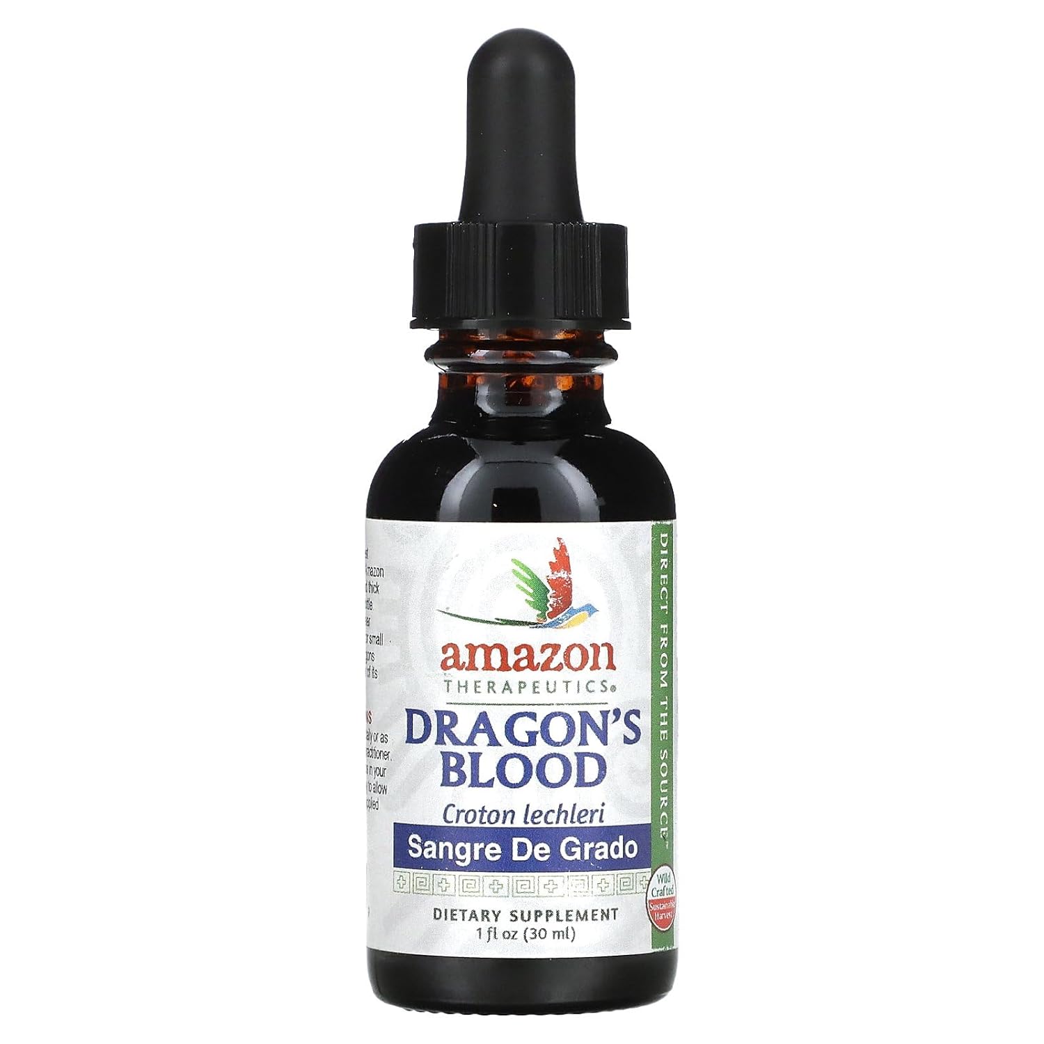 Amazon Therapeutics Sangre de Grado dragon's blood, 1 oz (30 ml) herbal supplement for skin healing.