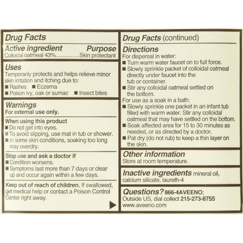 Aveeno baby eczema therapy powder packets – 5 single-use soothing bath packets for rashes, eczema, poison oak and insect bites.