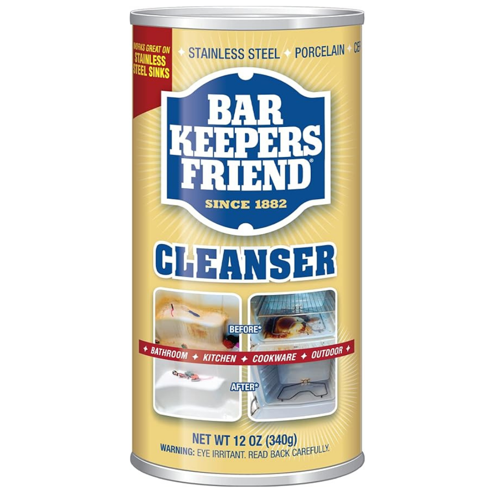 Bar Keepers friend cleanser & polish, 12 Oz cannistan for bathroom and kitchen clean